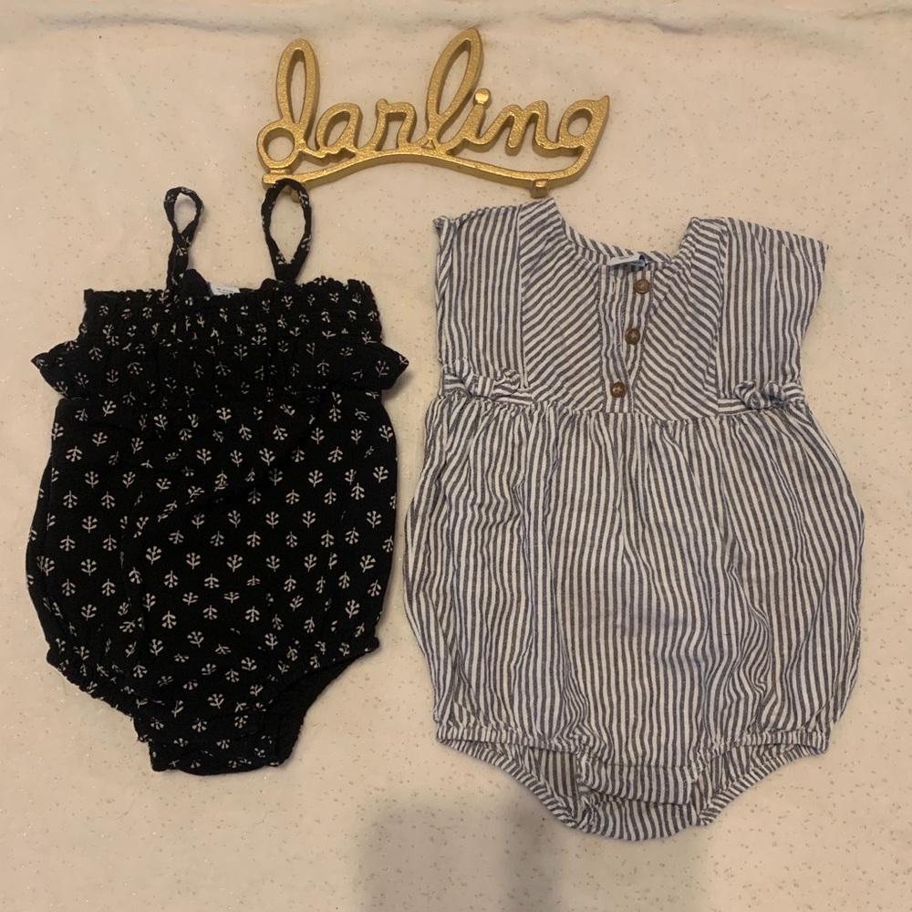 2 old navy bubble rompers 12-18m